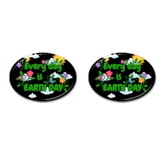 Earth Day Cufflinks (oval) by Valentinaart