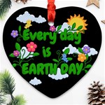 Earth day Heart Ornament (Two Sides) Front