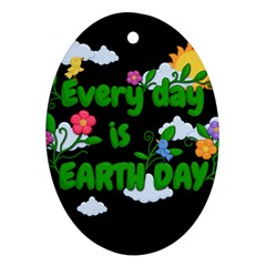 Earth Day Oval Ornament (two Sides) by Valentinaart