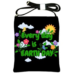 Earth Day Shoulder Sling Bags by Valentinaart