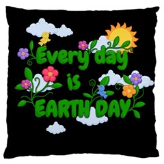 Earth Day Large Cushion Case (one Side) by Valentinaart