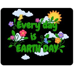 Earth Day Double Sided Fleece Blanket (medium)  by Valentinaart