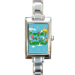 Earth Day Rectangle Italian Charm Watch by Valentinaart