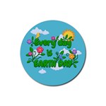 Earth day Rubber Round Coaster (4 pack)  Front