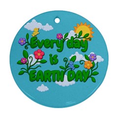 Earth Day Round Ornament (two Sides)