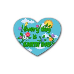 Earth Day Rubber Coaster (heart)  by Valentinaart