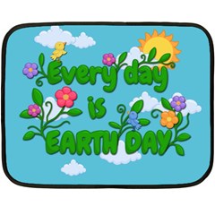 Earth Day Double Sided Fleece Blanket (mini)  by Valentinaart