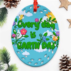 Earth Day Ornament (oval Filigree) by Valentinaart