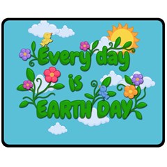 Earth Day Double Sided Fleece Blanket (medium)  by Valentinaart