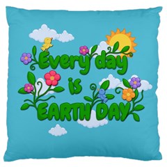 Earth Day Large Flano Cushion Case (two Sides) by Valentinaart