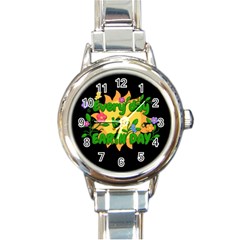 Earth Day Round Italian Charm Watch by Valentinaart