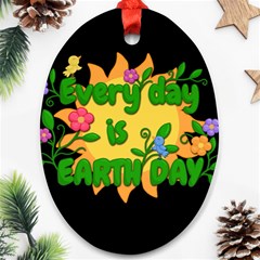 Earth Day Ornament (oval) by Valentinaart