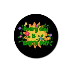 Earth Day Rubber Coaster (round)  by Valentinaart