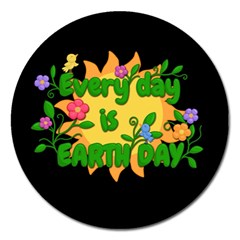 Earth Day Magnet 5  (round) by Valentinaart