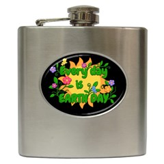 Earth Day Hip Flask (6 Oz) by Valentinaart