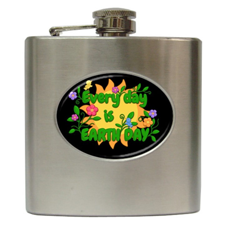 Earth day Hip Flask (6 oz)