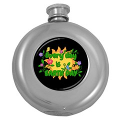 Earth Day Round Hip Flask (5 Oz) by Valentinaart