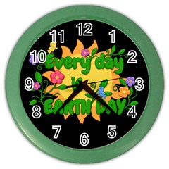 Earth Day Color Wall Clocks by Valentinaart