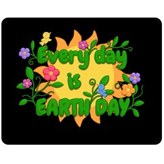 Earth Day Double Sided Fleece Blanket (medium)  by Valentinaart