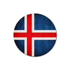 Iceland Flag Rubber Coaster (round)  by Valentinaart