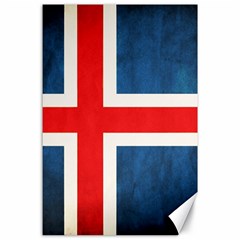 Iceland Flag Canvas 24  X 36  by Valentinaart