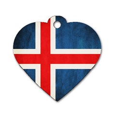 Iceland Flag Dog Tag Heart (two Sides) by Valentinaart