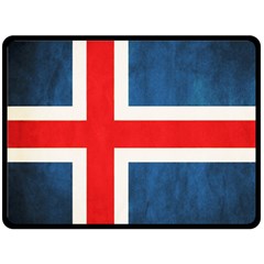 Iceland Flag Fleece Blanket (large)  by Valentinaart