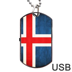 Iceland Flag Dog Tag Usb Flash (one Side) by Valentinaart