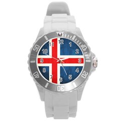 Iceland Flag Round Plastic Sport Watch (l) by Valentinaart