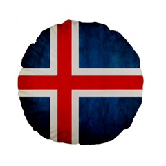 Iceland Flag Standard 15  Premium Flano Round Cushions by Valentinaart