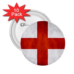 England Flag 2 25  Buttons (10 Pack)  by Valentinaart