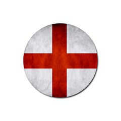 England Flag Rubber Round Coaster (4 Pack)  by Valentinaart