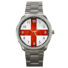 England Flag Sport Metal Watch by Valentinaart