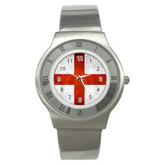 England Flag Stainless Steel Watch by Valentinaart