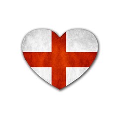 England Flag Rubber Coaster (heart)  by Valentinaart