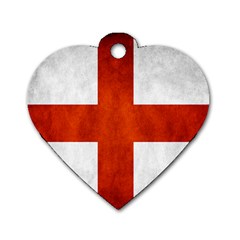 England Flag Dog Tag Heart (one Side) by Valentinaart