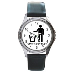 Save The Planet - Religions  Round Metal Watch by Valentinaart