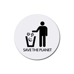 Save The Planet - Religions  Rubber Round Coaster (4 Pack)  by Valentinaart