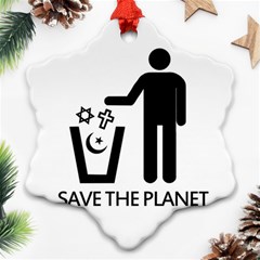 Save The Planet - Religions  Snowflake Ornament (two Sides) by Valentinaart