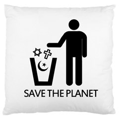 Save The Planet - Religions  Large Cushion Case (one Side) by Valentinaart