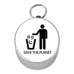 Save The Planet - Religions  Mini Silver Compasses by Valentinaart