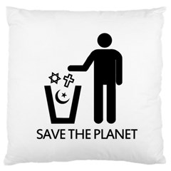 Save The Planet - Religions  Large Flano Cushion Case (one Side) by Valentinaart