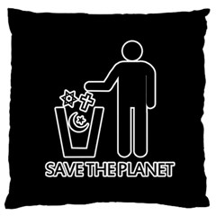 Save The Planet - Religions  Large Flano Cushion Case (Two Sides)