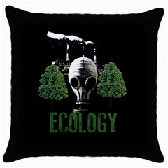 Ecology Throw Pillow Case (black) by Valentinaart