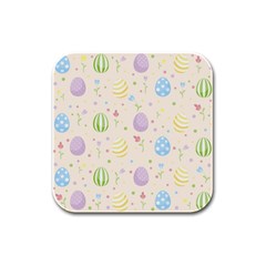 Easter Pattern Rubber Square Coaster (4 Pack)  by Valentinaart