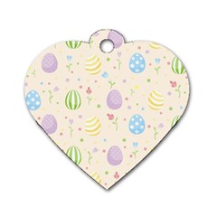 Easter Pattern Dog Tag Heart (one Side)