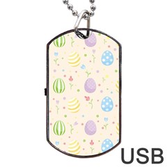 Easter Pattern Dog Tag Usb Flash (two Sides) by Valentinaart