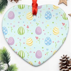 Easter Pattern Heart Ornament (two Sides) by Valentinaart