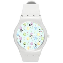 Easter Pattern Round Plastic Sport Watch (m) by Valentinaart