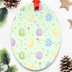 Easter Pattern Oval Ornament (two Sides) by Valentinaart